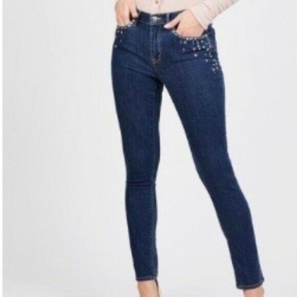 Juicycouture Black Label Y2k Jewel Embellished Skinny Jeans Size 27 Mid-Rise